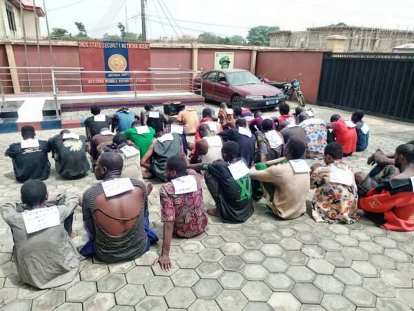 Amotekun foils attempted bank robbery, parades 37 suspects in Ondo